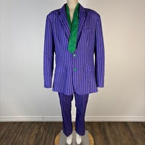 DC Comics Mens The Joker Purple Pinstripe Suit & Tie L
